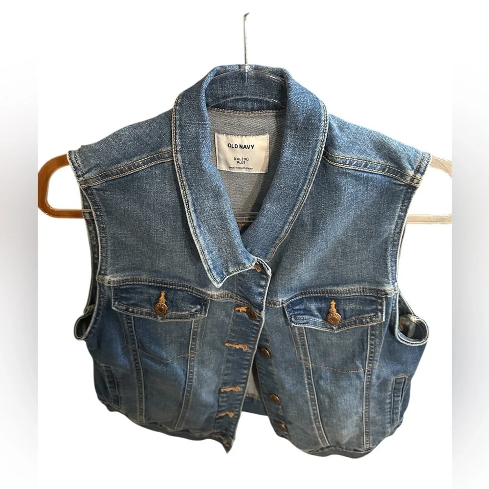 Old Navy Girls Plus Blue Denim Vest